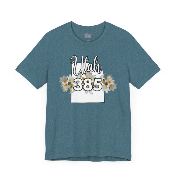 Utah State Flower Sego Lily 385 Area Code by State of Mine Floral Unisex Tee, Casual Shirt, Vintage Vibe, Gift for Utah Lovers, Summer Wear, Vacation Essential - Image 39