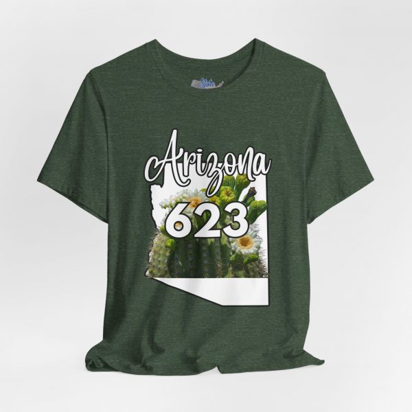 Arizona State Flower the Saguaro Blossom Area Code 623 by State of Mine  Tee, Unisex Jersey Short Sleeve Shirt, Perfect for Gifts, Travel, and Casual Wear, Ideal for Summer, Birthdays, and [...]