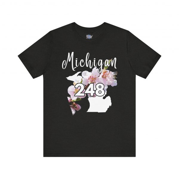 Michigan State Flower The Apple Blossom 248 Area Code by State of Mine. Unisex Jersey Short Sleeve Tee - Cozy Everyday Wear, Casual Style, Summer Essentials, Gift for Friends, Graphic Tee - Image 24