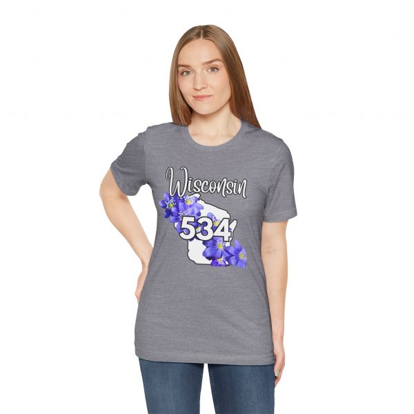 Wisconsin State Flower the Blue Violet by State of Mine Area Code 534 Tee, Unisex Jersey Short Sleeve Shirt, Perfect for Gifts, Travel, and Casual Wear, Ideal for Summer, Birthdays, and [...] - Image 22