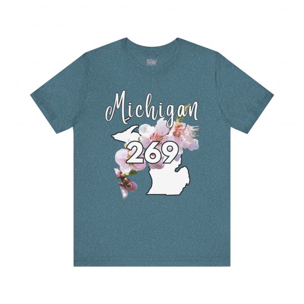 Michigan State Flower The Apple Blossom 269 Area Code by State of Mine. Unisex Jersey Short Sleeve Tee - Cozy Everyday Wear, Casual Style, Summer Essentials, Gift for Friends, Graphic Tee - Image 44