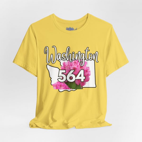 Washington State Flower the Pacific Rhododendron 564 Area Code by State of Mine Tee, Unisex Jersey Short Sleeve Shirt, Perfect for Gifts, Travel, and Casual Wear, Ideal for Summer, Birthdays, and [...] - Image 3