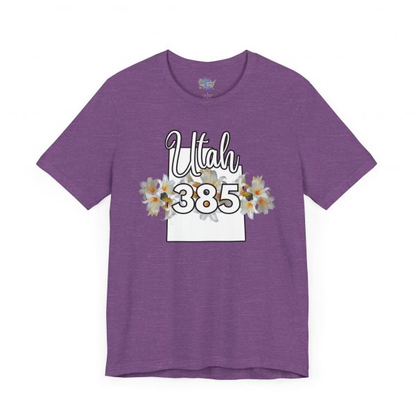 Utah State Flower Sego Lily 385 Area Code by State of Mine Floral Unisex Tee, Casual Shirt, Vintage Vibe, Gift for Utah Lovers, Summer Wear, Vacation Essential - Image 47