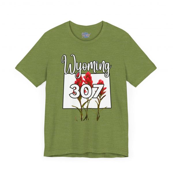 Wyoming State Flower The Indian Paintbrush Area Code 307 by State of Mine Tee - Unisex Jersey Short Sleeve T-Shirt, Nature Lover Gift, Travel Souvenir, Spring Style, Casual Wear - Image 35