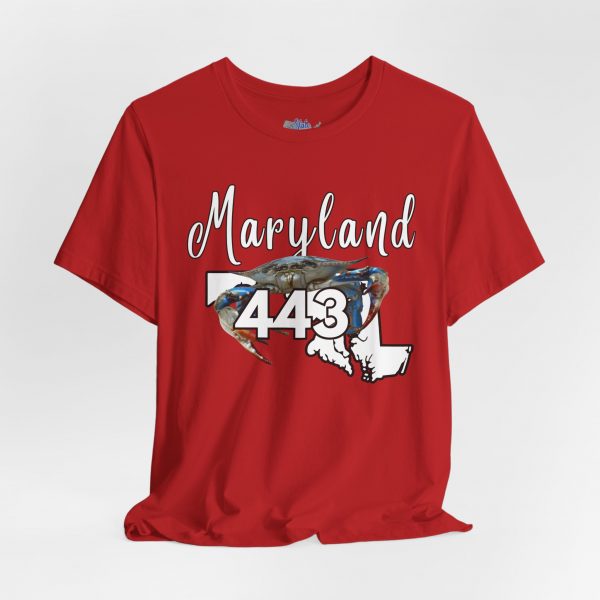 Maryland Blue Crab Design 443 Area Code by State of Mine Short Sleeve Tee, Unisex Summer Shirt, State Pride Tee, Beach T-Shirt, Gift for Marylanders - Image 8