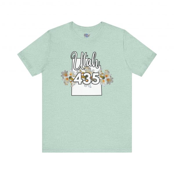 Utah State Flower Sego Lily 435 Area Code by State of Mine Floral Unisex Tee, Casual Shirt, Vintage Vibe, Gift for Utah Lovers, Summer Wear, Vacation Essential - Image 21