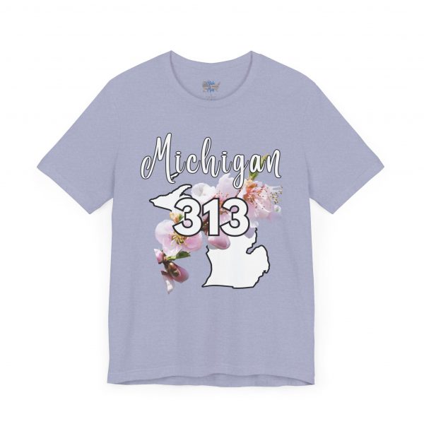 Michigan State Flower The Apple Blossom 313 Area Code by State of Mine. Unisex Jersey Short Sleeve Tee - Cozy Everyday Wear, Casual Style, Summer Essentials, Gift for Friends, Graphic Tee - Image 34