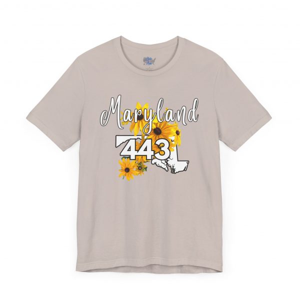 Maryland State Flower The Black-eyed Susan 443 Area Code by State of Mine Short Sleeve Tee, Casual Tee, Maryland Gift, Summer Shirt, State Pride Top, Floral Graphic Tee, Unisex T-Shirt - Image 31