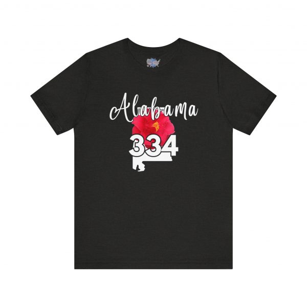 Alabama State Flower the Camellia 334 Area Code Tee by Simply Stated, Casual Summer Wear, State Pride T-Shirt, Travel Souvenir, Gift for Him/Her, Festival Outfit, Outdoor Activities