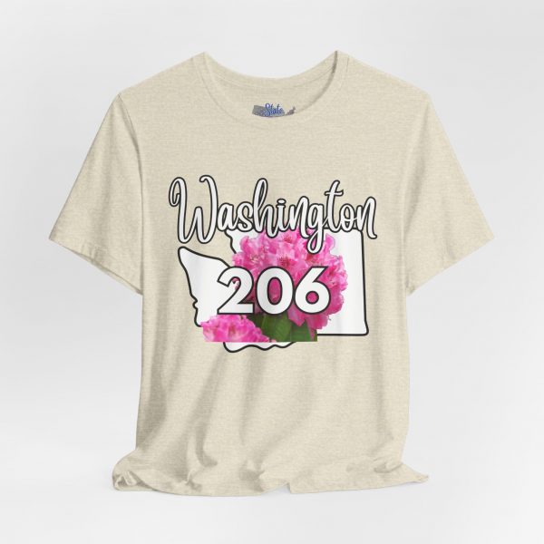 Washington State Flower the Pacific Rhododendron 206 Area Code by State of Mine Tee, Unisex Jersey Short Sleeve Shirt, Perfect for Gifts, Travel, and Casual Wear, Ideal for Summer, Birthdays, and [...] - Image 15