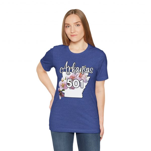 Arkansas State Flower The Apple Blossom 501 Area Code by State of Mine. Unisex Jersey Short Sleeve Tee - Cozy Everyday Wear, Casual Style, Summer Essentials, Gift for Friends, Graphic Tee - Image 10