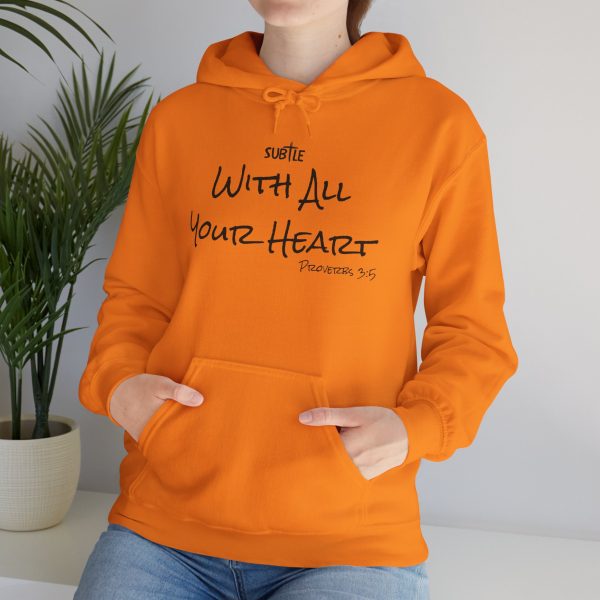 With All Your Heart by Subtle--Unisex Hoodie, Cozy Sweatshirt, Faith-Based Inspirational Apparel, Proverbs 3:5 - Image 43