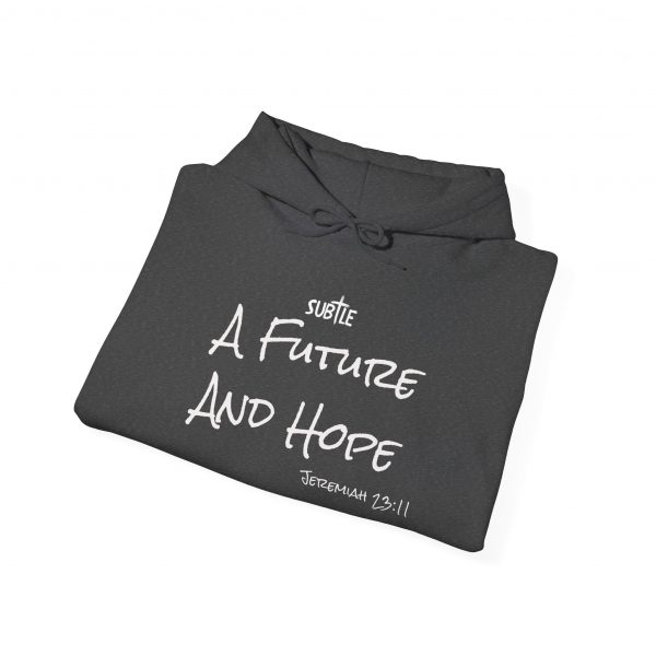 A Future and Hope by Subtle--Unisex Dark Colored Hoodie, Cozy Sweatshirt, Faith-Based Inspirational Apparel, Jeremiah 23:11 - Image 28