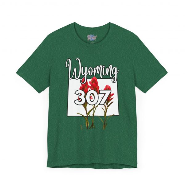 Wyoming State Flower The Indian Paintbrush Area Code 307 by State of Mine Tee - Unisex Jersey Short Sleeve T-Shirt, Nature Lover Gift, Travel Souvenir, Spring Style, Casual Wear - Image 43