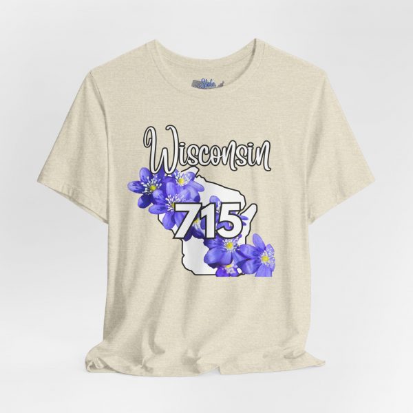Wisconsin State Flower the Blue Violet by State of Mine Area Code 715 Tee, Unisex Jersey Short Sleeve Shirt, Perfect for Gifts, Travel, and Casual Wear, Ideal for Summer, Birthdays, and [...] - Image 11