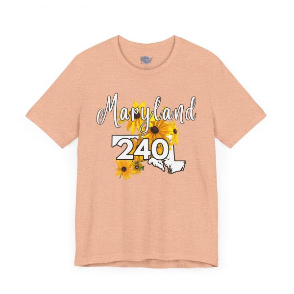 Maryland State Flower The Black-eyed Susan 240 Area Code by State of Mine Short Sleeve Tee, Casual Tee, Maryland Gift, Summer Shirt, State Pride Top, Floral Graphic Tee, Unisex T-Shirt - Image 11