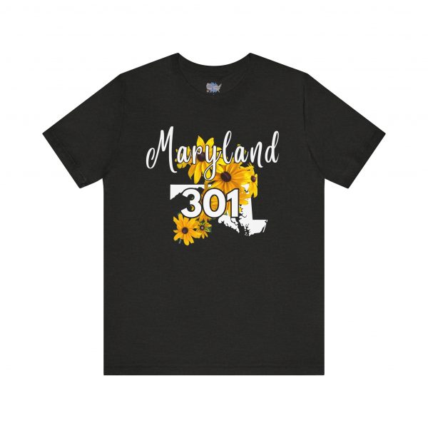 Maryland State Flower 301 Area Code by State of Mine Short Sleeve Tee, Casual Tee, Maryland Gift, Summer Shirt, State Pride Top, Floral Graphic Tee, Unisex T-Shirt - Image 17