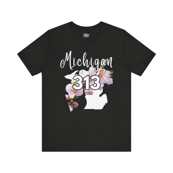 Michigan State Flower The Apple Blossom 313 Area Code by State of Mine. Unisex Jersey Short Sleeve Tee - Cozy Everyday Wear, Casual Style, Summer Essentials, Gift for Friends, Graphic Tee - Image 24