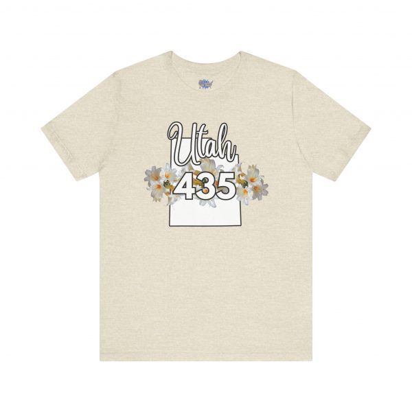 Utah State Flower Sego Lily 435 Area Code by State of Mine Floral Unisex Tee, Casual Shirt, Vintage Vibe, Gift for Utah Lovers, Summer Wear, Vacation Essential - Image 13