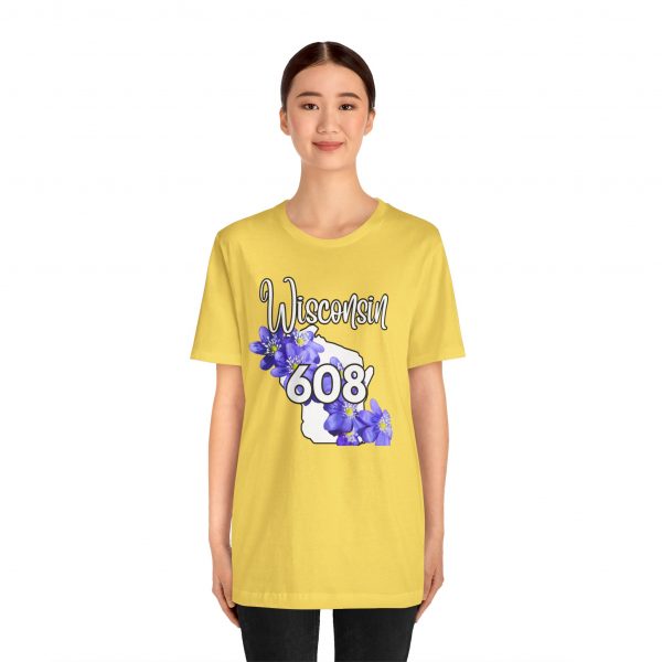 Wisconsin State Flower the Blue Violet by State of Mine 608 Area Code Tee, Unisex Jersey Short Sleeve Shirt, Perfect for Gifts, Travel, and Casual Wear, Ideal for Summer, Birthdays, and [...] - Image 16