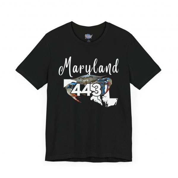 Maryland Blue Crab Design 443 Area Code by State of Mine Short Sleeve Tee, Unisex Summer Shirt, State Pride Tee, Beach T-Shirt, Gift for Marylanders - Image 19