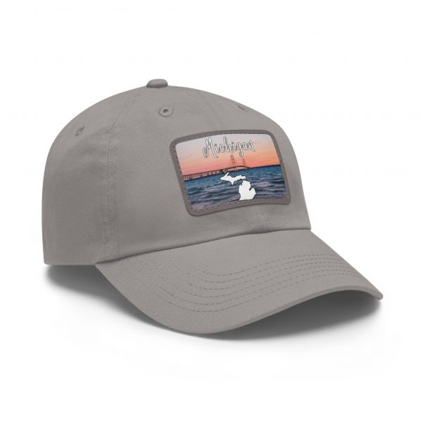 Michigan Sunset Dad Hat with Leather Patch, Beach Vibes Cap, Gift for Dad, Outdoor Hat, Casual Style Headwear - Image 10