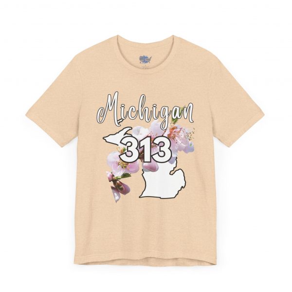 Michigan State Flower The Apple Blossom 313 Area Code by State of Mine. Unisex Jersey Short Sleeve Tee - Cozy Everyday Wear, Casual Style, Summer Essentials, Gift for Friends, Graphic Tee - Image 18