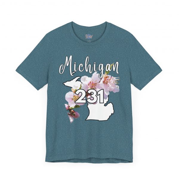 Michigan State Flower The Apple Blossom 231 Area Code by State of Mine. Unisex Jersey Short Sleeve Tee - Cozy Everyday Wear, Casual Style, Summer Essentials, Gift for Friends, Graphic Tee - Image 46