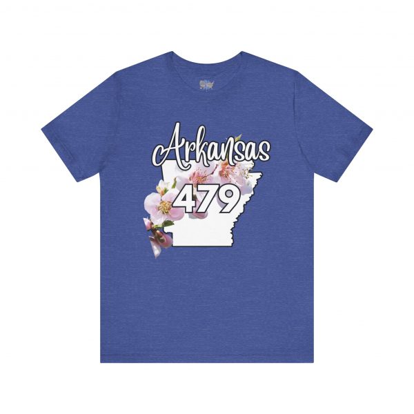 Arkansas State Flower The Apple Blossom 479 Area Code by State of Mine. Unisex Jersey Short Sleeve Tee - Cozy Everyday Wear, Casual Style, Summer Essentials, Gift for Friends, Graphic Tee - Image 6