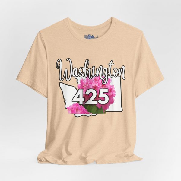 Washington State Flower the Pacific Rhododendron 425 Area Code by State of Mine Tee, Unisex Jersey Short Sleeve Shirt, Perfect for Gifts, Travel, and Casual Wear, Ideal for Summer, Birthdays, and [...] - Image 9