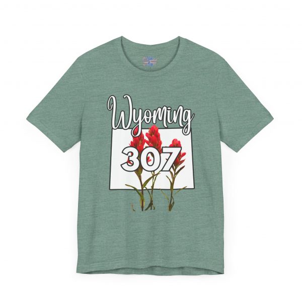 Wyoming State Flower The Indian Paintbrush Area Code 307 by State of Mine Tee - Unisex Jersey Short Sleeve T-Shirt, Nature Lover Gift, Travel Souvenir, Spring Style, Casual Wear - Image 39