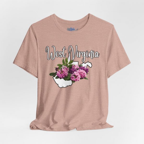 West Virginia State Flower the Rhododendron by State of Mine Tee, Unisex Jersey Short Sleeve Shirt, Perfect for Gifts, Travel, and Casual Wear, Ideal for Summer, Birthdays, and [...] - Image 5