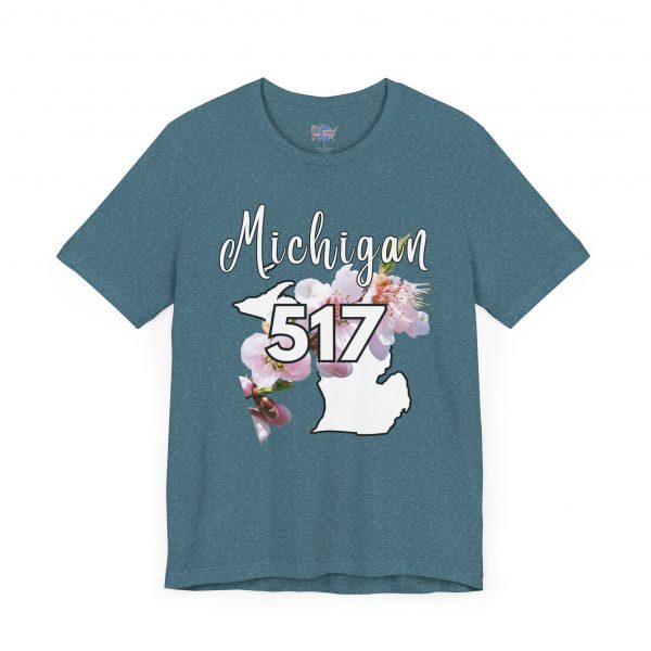 Michigan State Flower The Apple Blossom 517 Area Code by State of Mine. Unisex Jersey Short Sleeve Tee - Cozy Everyday Wear, Casual Style, Summer Essentials, Gift for Friends, Graphic Tee - Image 46