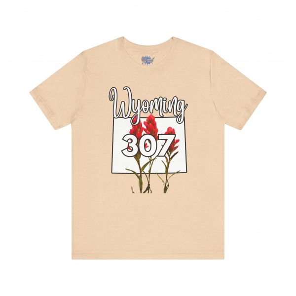 Wyoming State Flower The Indian Paintbrush Area Code 307 by State of Mine Tee - Unisex Jersey Short Sleeve T-Shirt, Nature Lover Gift, Travel Souvenir, Spring Style, Casual Wear - Image 13