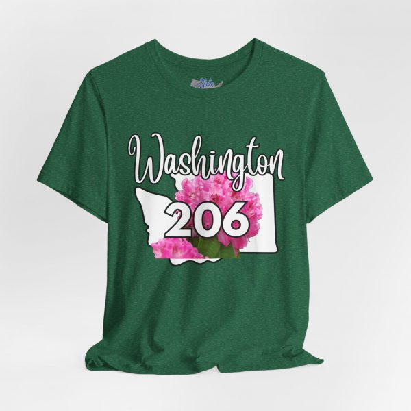 Washington State Flower the Pacific Rhododendron 206 Area Code by State of Mine Tee, Unisex Jersey Short Sleeve Shirt, Perfect for Gifts, Travel, and Casual Wear, Ideal for Summer, Birthdays, and [...] - Image 19