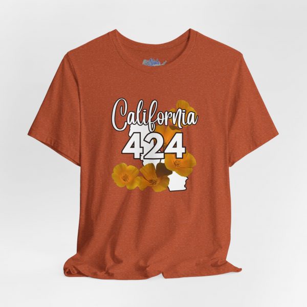 California State Flower the California Poppy 424 Area Code by State of Mine Tee, Unisex Jersey Short Sleeve Shirt, Perfect for Gifts, Travel, and Casual Wear, Ideal for Summer, Birthdays, and [...] - Image 7