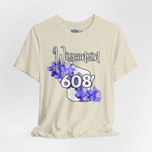 Wisconsin State Flower the Blue Violet by State of Mine 608 Area Code Tee, Unisex Jersey Short Sleeve Shirt, Perfect for Gifts, Travel, and Casual Wear, Ideal for Summer, Birthdays, and [...] - Image 11