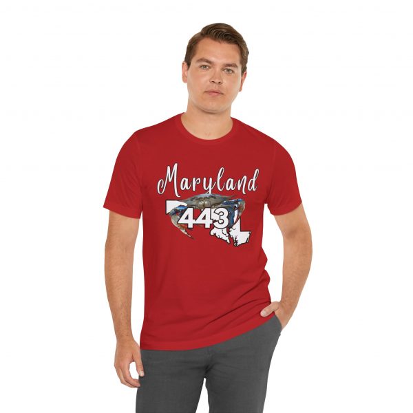 Maryland Blue Crab Design 443 Area Code by State of Mine Short Sleeve Tee, Unisex Summer Shirt, State Pride Tee, Beach T-Shirt, Gift for Marylanders - Image 11