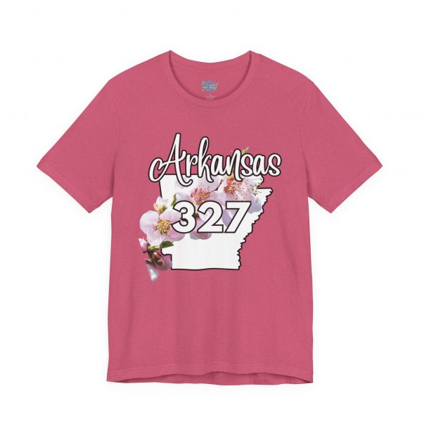 Arkansas State Flower The Apple Blossom 327 Area Code by State of Mine. Unisex Jersey Short Sleeve Tee - Cozy Everyday Wear, Casual Style, Summer Essentials, Gift for Friends, Graphic Tee - Image 50