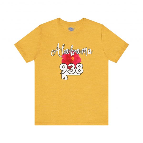 Alabama State Flower the Camellia 938 Area Code Tee by Simply Stated, Casual Summer Wear, State Pride T-Shirt, Travel Souvenir, Gift for Him/Her, Festival Outfit, Outdoor Activities - Image 23