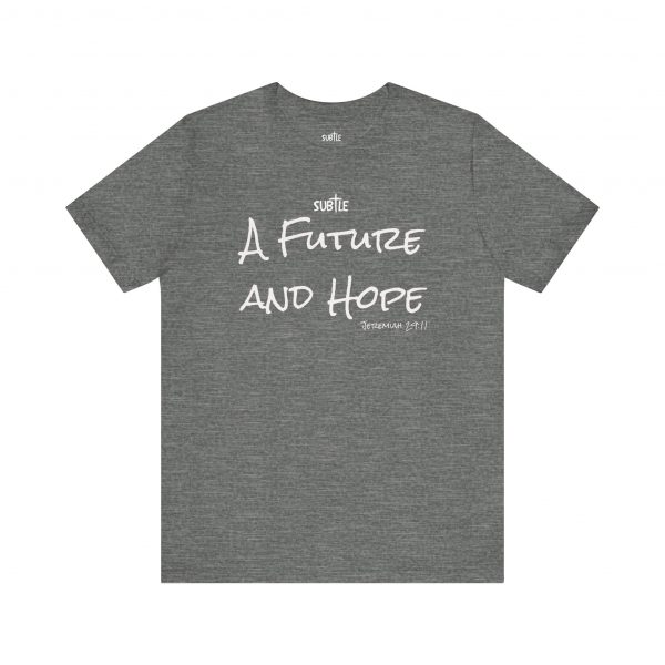 A Future and Hope by Subtle Merch--Unisex Dark Colored Heavy Cotton T-Shirt, Faith-Based and Inspirational, Jeremiah 29:11 - Image 5