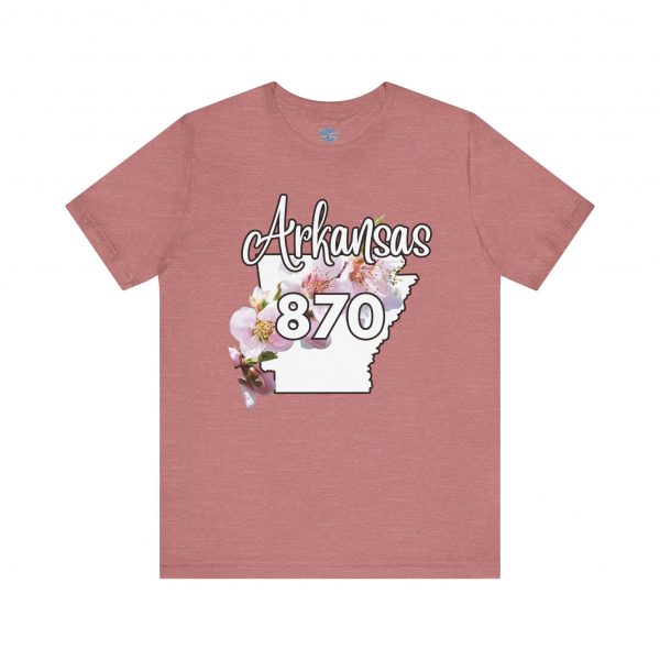 Arkansas State Flower The Apple Blossom 870 Area Code by State of Mine. Unisex Jersey Short Sleeve Tee - Cozy Everyday Wear, Casual Style, Summer Essentials, Gift for Friends, Graphic Tee - Image 12