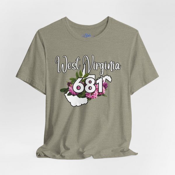 West Virginia State Flower the Rhododendron Area Code 681 by State of Mine Tee, Unisex Jersey Short Sleeve Shirt, Perfect for Gifts, Travel, and Casual Wear, Ideal for Summer, Birthdays, and [...] - Image 15