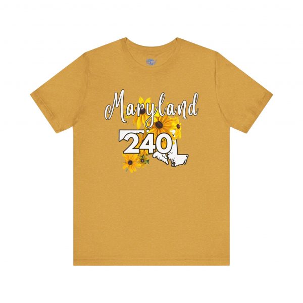 Maryland State Flower The Black-eyed Susan 240 Area Code by State of Mine Short Sleeve Tee, Casual Tee, Maryland Gift, Summer Shirt, State Pride Top, Floral Graphic Tee, Unisex T-Shirt - Image 13