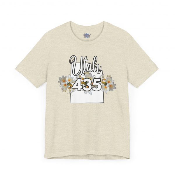Utah State Flower Sego Lily 435 Area Code by State of Mine Floral Unisex Tee, Casual Shirt, Vintage Vibe, Gift for Utah Lovers, Summer Wear, Vacation Essential - Image 15