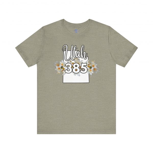 Utah State Flower Sego Lily 385 Area Code by State of Mine Floral Unisex Tee, Casual Shirt, Vintage Vibe, Gift for Utah Lovers, Summer Wear, Vacation Essential - Image 21