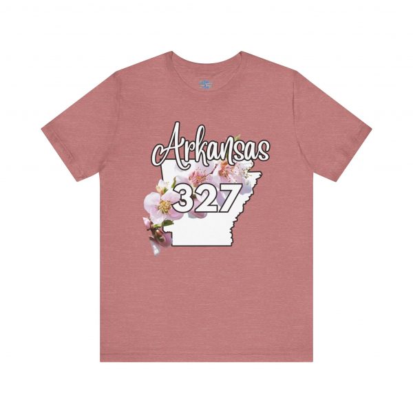 Arkansas State Flower The Apple Blossom 327 Area Code by State of Mine. Unisex Jersey Short Sleeve Tee - Cozy Everyday Wear, Casual Style, Summer Essentials, Gift for Friends, Graphic Tee - Image 12
