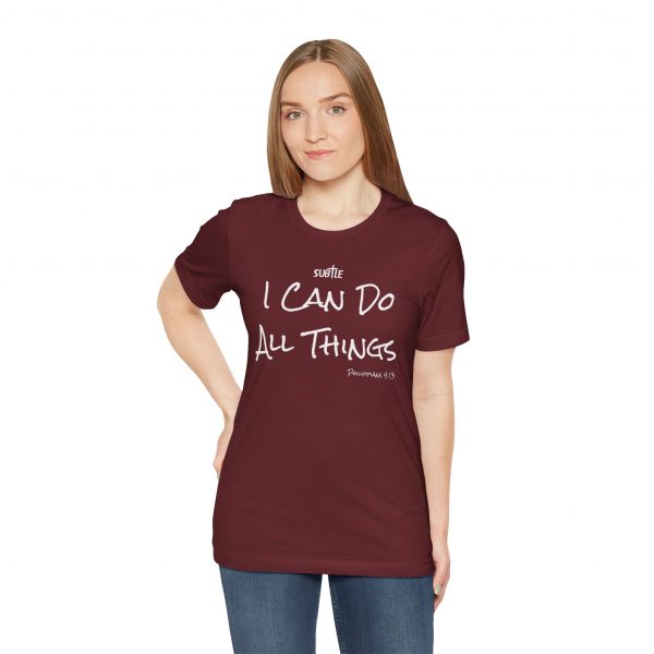 I Can Do All Things by Subtle Merch--Unisex Dark Colored Heavy Cotton T-Shirt, Faith-Based and Inspirational, Philippians 4:13 - Image 41