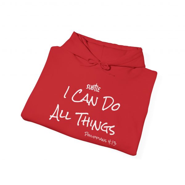 I Can Do All Things by Subtle--Unisex Dark Colored Hoodie, Cozy Sweatshirt, Faith-Based Inspirational Apparel, Philippians 4:13 - Image 56