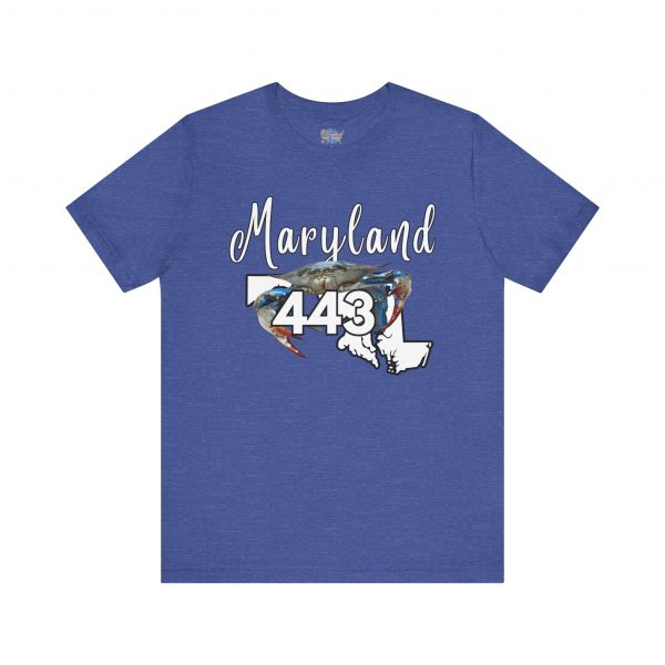 Maryland Blue Crab Design 443 Area Code by State of Mine Short Sleeve Tee, Unisex Summer Shirt, State Pride Tee, Beach T-Shirt, Gift for Marylanders - Image 5